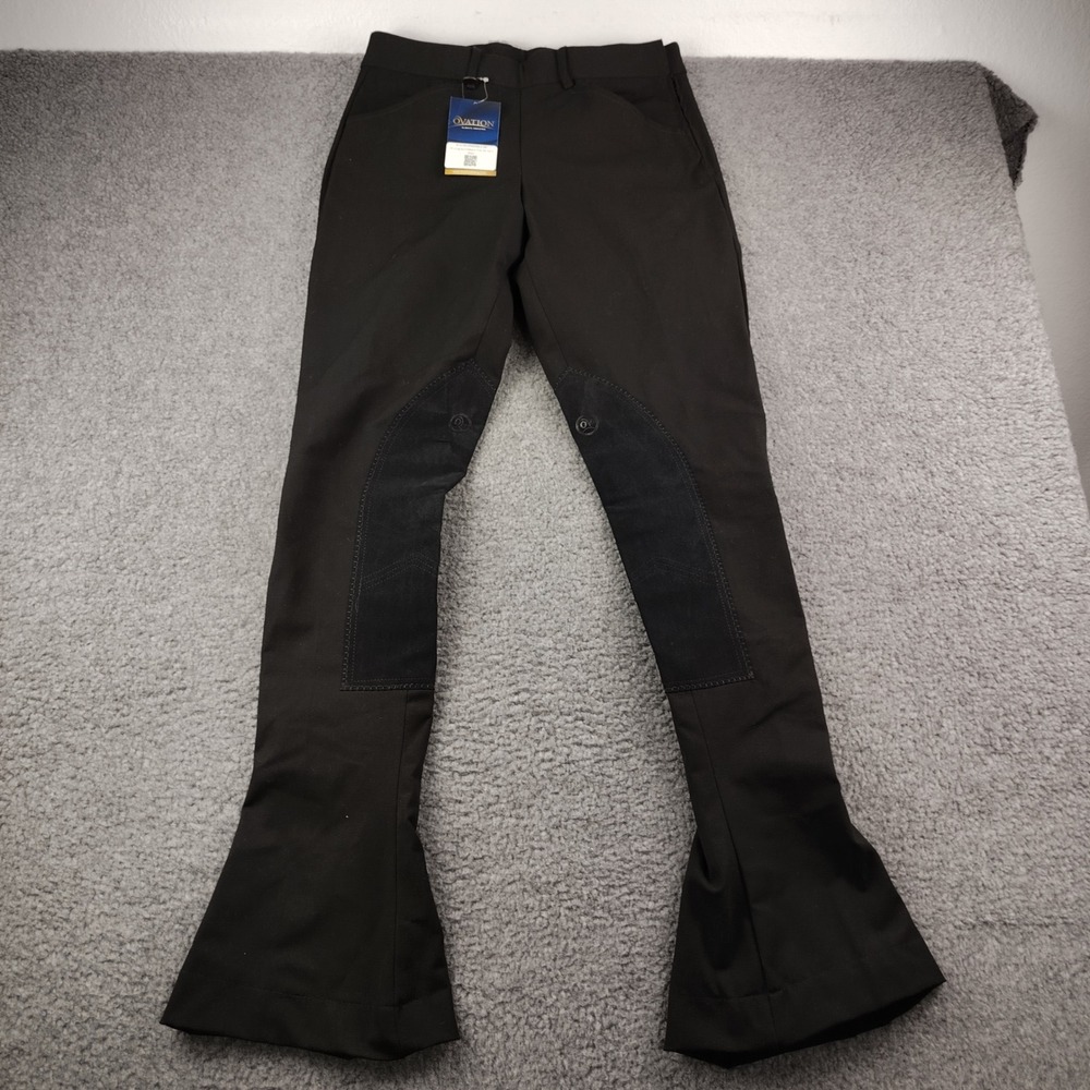 Ovation EuroWeave Side Zip Kent Breeches Black Riding Pants 28x34 Black NWT